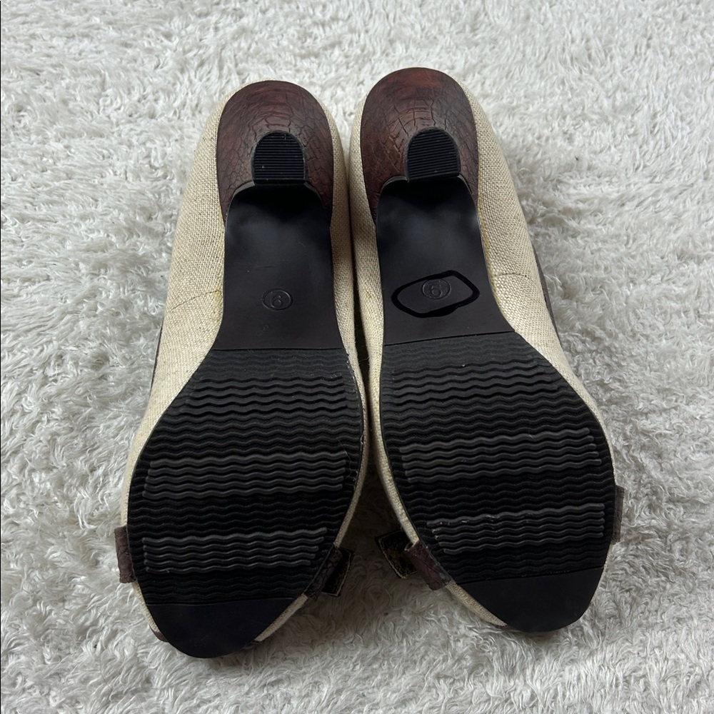 Mossimo Supply Co. Beige and Brown Peep-Toe Heels - Picture 7 of 8